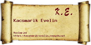 Kacsmarik Evelin névjegykártya